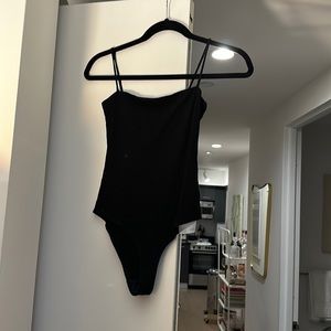 Reformation Black Thin Strap Bodysuit